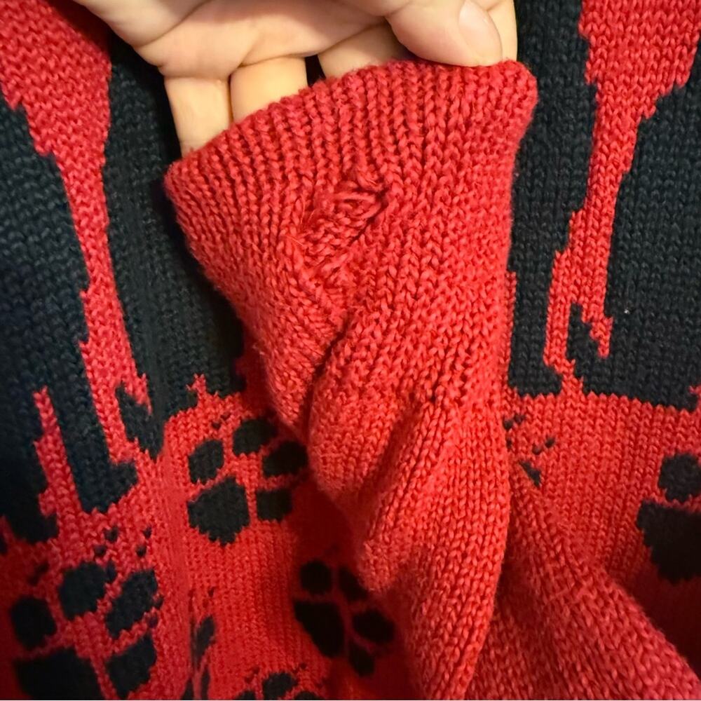 Unique 1 Native Mainer Cable Dog Knit Sweater Size Large - Picture 5 of 5